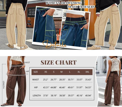 UANEO Womens Baggy Barrel Pants Wide Leg Lounge Drawstring Sweatpants with Pockets #Tiktokshopbacktoschool